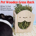 Wooden Hay Feeder with Food Bowl for Rabbits, Guinea Pigs and Small Pets