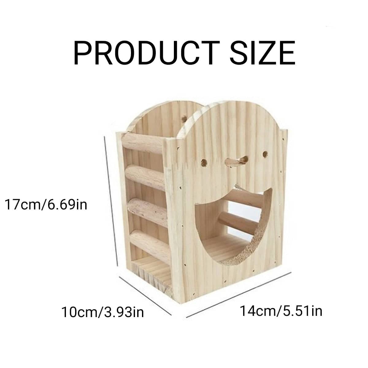 Wooden Hay Feeder with Food Bowl for Rabbits, Guinea Pigs and Small Pets - view 3