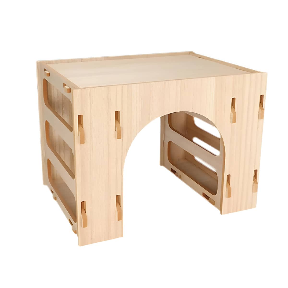 Wooden Hay Feeder Three in One with Hideout and Tunnel for Rabbits and Guinea Pigs - view 2