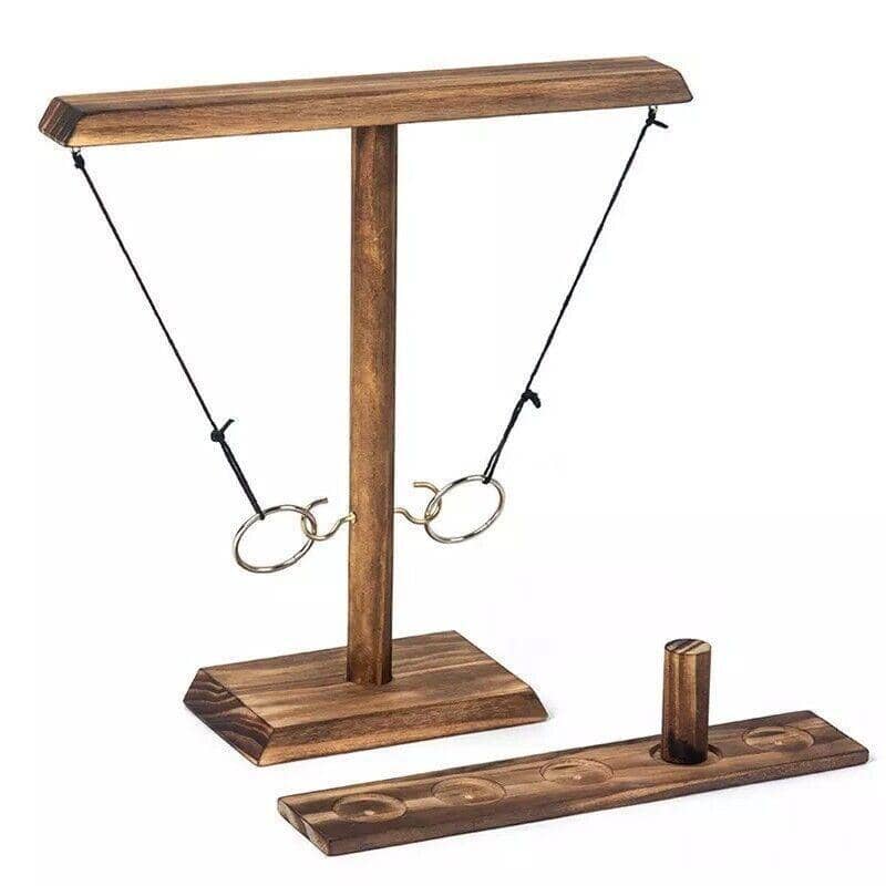 Wooden Hook and Ring Toss Game with Shot Ladder, Indoor and Outdoor - view 2