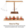 Wooden Hook and Ring Toss Game with Shot Ladder, Indoor and Outdoor - view 4