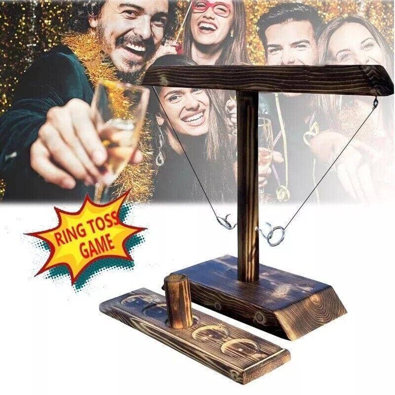 Wooden Hook and Ring Toss Game with Shot Ladder, Indoor and Outdoor - view 5
