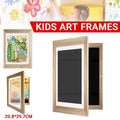 Wooden Kids Art Frame Display Holds up to 150 Pictures, Front Loading