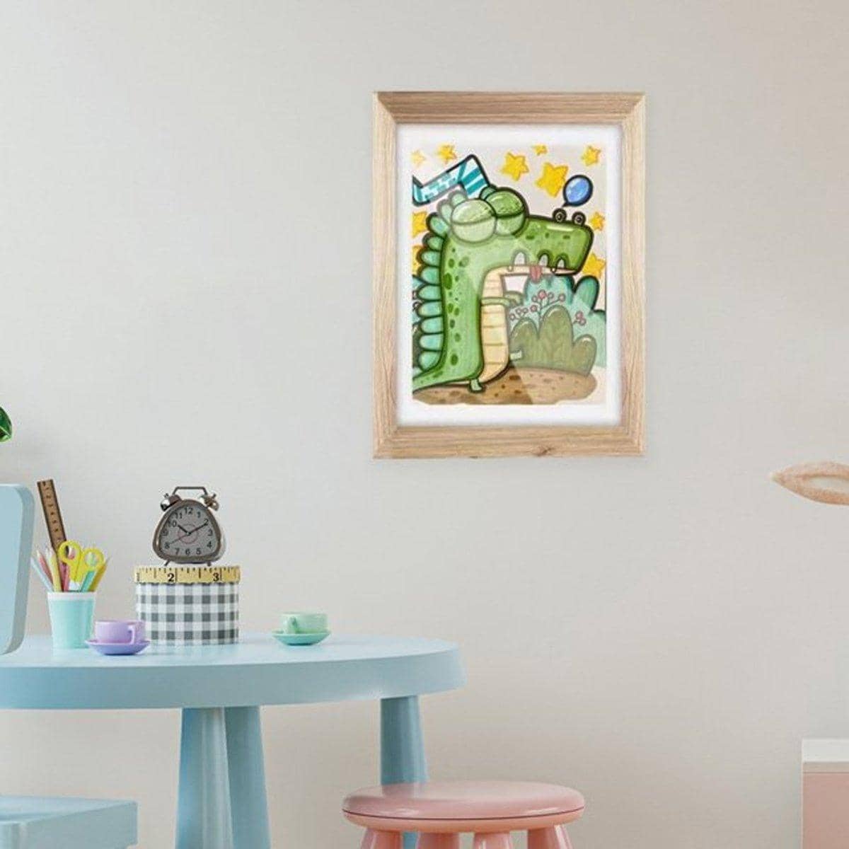 Wooden Kids Art Frame Display Holds up to 150 Pictures, Front Loading - view 5