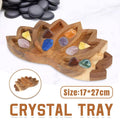 Wooden Lotus Crystal Tray with Stone Rack for Storage and Display