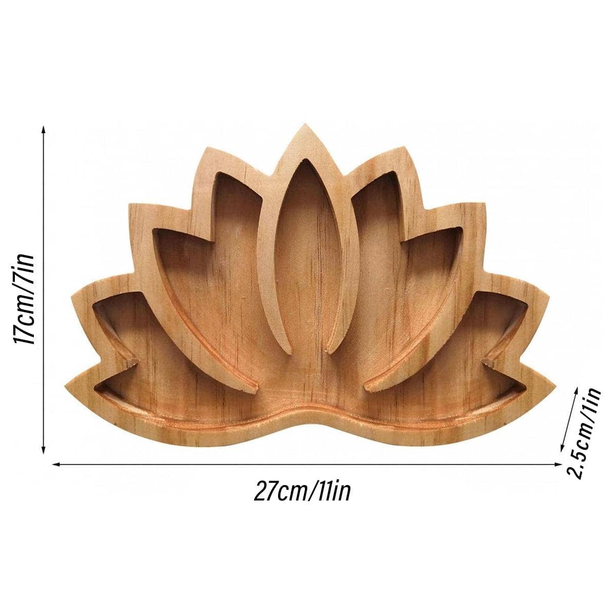 Wooden Lotus Crystal Tray with Stone Rack for Storage and Display - view 3