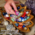 Wooden Lotus Crystal Tray with Stone Rack for Storage and Display - view 5