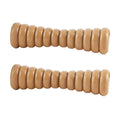 Wooden Massage Rollers with Ribbed Barrels, Set of 2 - 18.5 x 4 x 4 cm