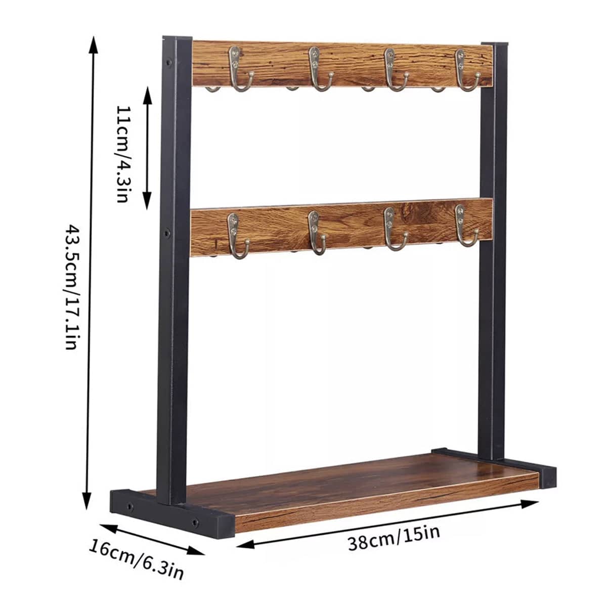 Wooden Mug Rack Double Layer Rotating Coffee Cup Display Stand - view 3