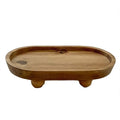 Wooden Oval Tray with Raised Feet for Serving, Keys and Small Items - view 2