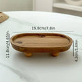 Wooden Oval Tray with Raised Feet for Serving, Keys and Small Items - view 3