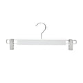 Wooden Pants Hangers with Adjustable Clips, Pack of 10 - White