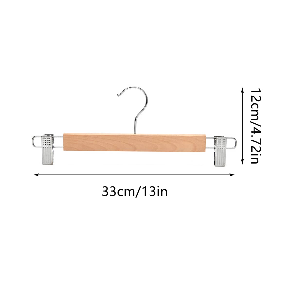 Wooden Pants Hangers with Adjustable Clips, Pack of 10 - White - view 4