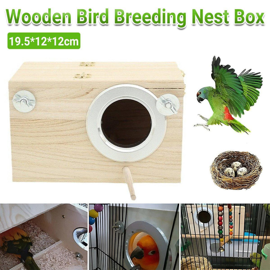Wooden Parrot Breeding Box with Right Opening