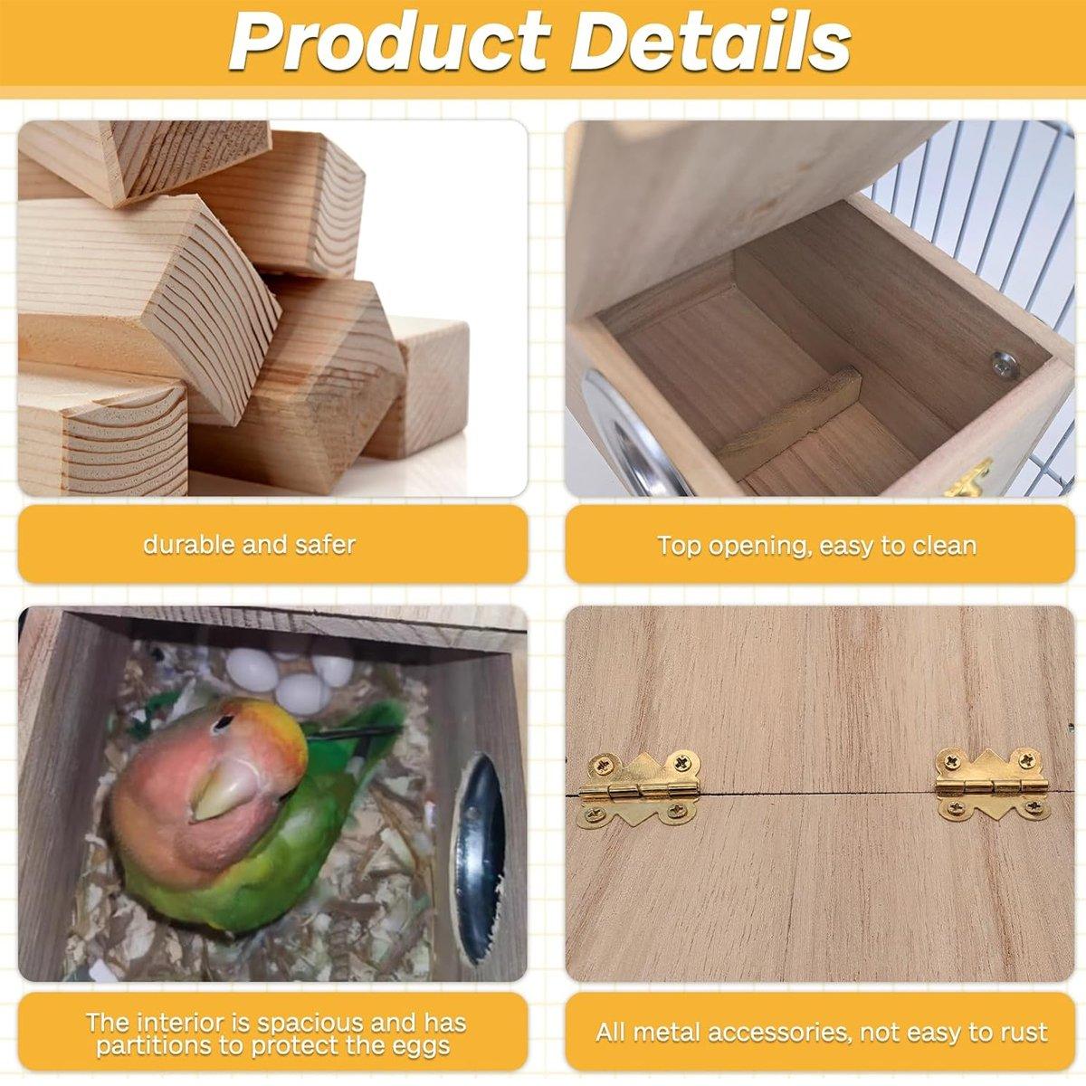 Wooden Parrot Breeding Box with Right Opening - view 4