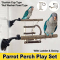 Wooden Parrot Climbing Ladder and Swing Toy for Cages, Suction Cup Type - view 2