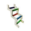 Wooden Parrot Climbing Ladder Toy - Straight Stepped Style, 18.5 x 18 x 10 cm