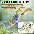 Wooden Parrot Climbing Ladder Toy - Straight Stepped Style, 18.5 x 18 x 10 cm - view 2