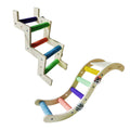 Wooden Parrot Climbing Ladder Toy - Straight Stepped Style, 18.5 x 18 x 10 cm - view 3