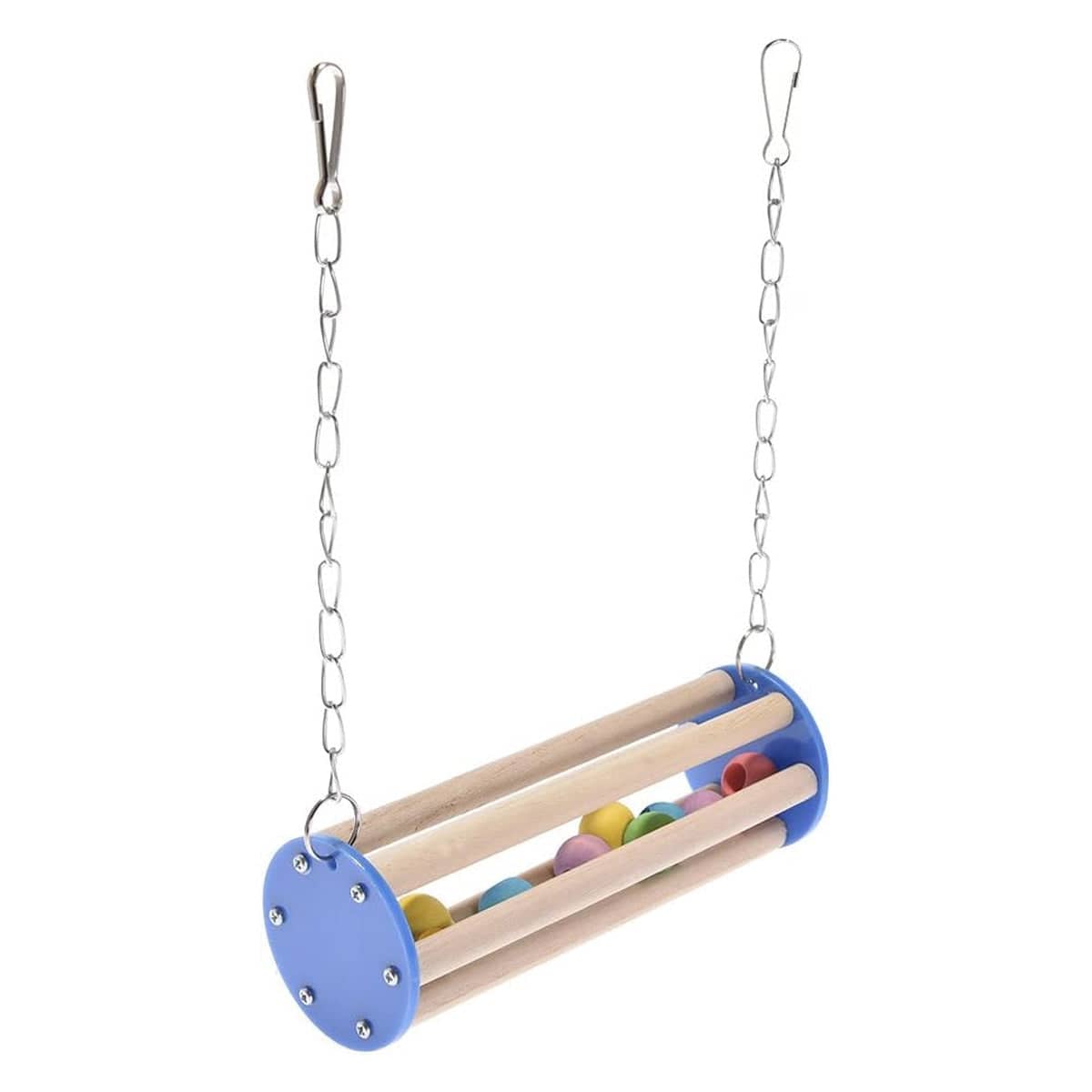 Wooden Parrot Swing Toy with Hanging Chains for Budgies, Cockatiels and Parrots - view 2