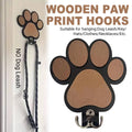 Wooden Paw Print Wall Hook for Dog Leash, Keys and Coats, 16 x 16 cm