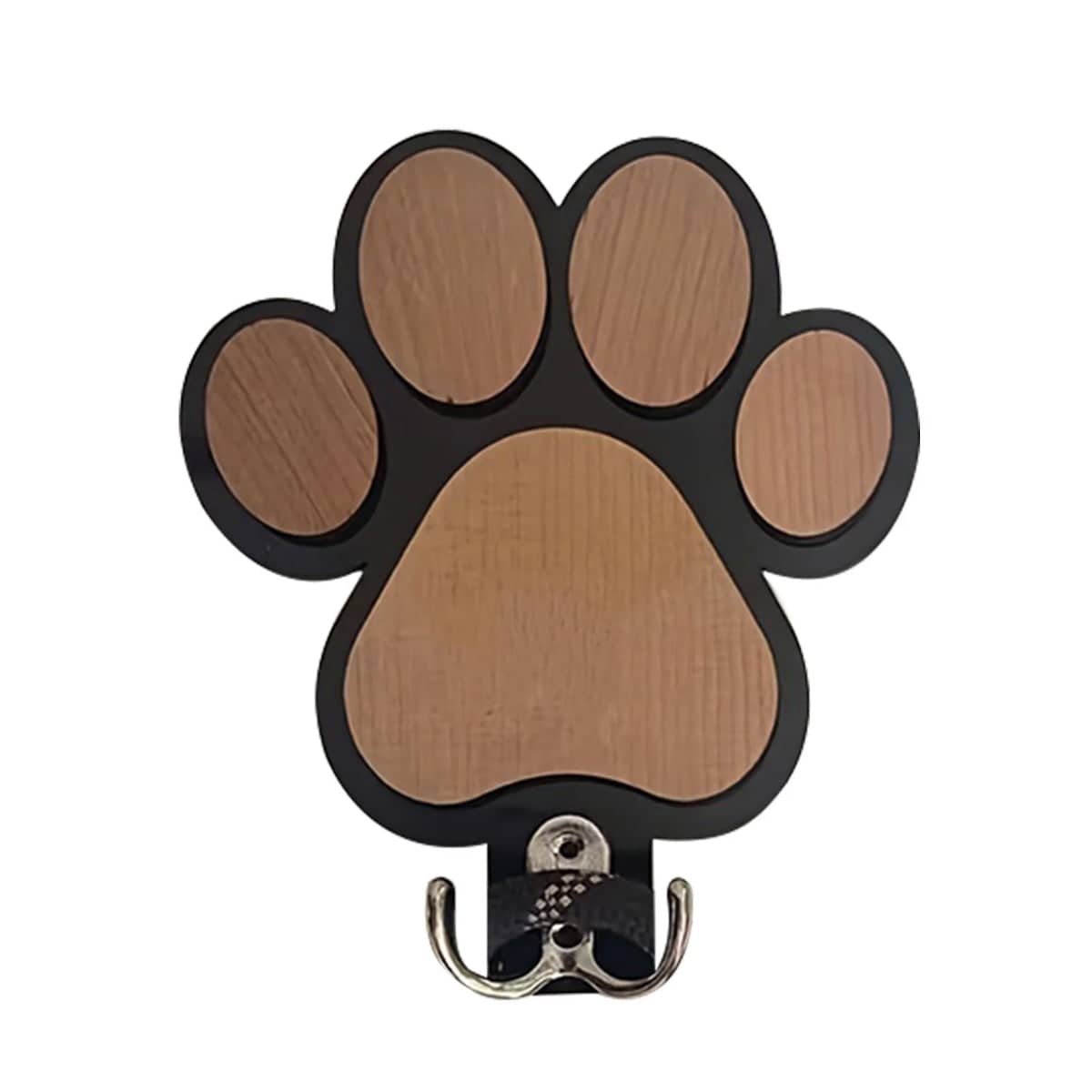 Wooden Paw Print Wall Hook for Dog Leash, Keys and Coats, 16 x 16 cm - view 2
