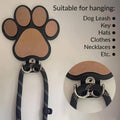 Wooden Paw Print Wall Hook for Dog Leash, Keys and Coats, 16 x 16 cm - view 5