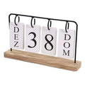 Wooden Perpetual Desk Calendar with Flip Cards - Black