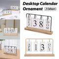Wooden Perpetual Desk Calendar with Flip Cards - Black - view 2