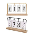 Wooden Perpetual Desk Calendar with Flip Cards - Black - view 3