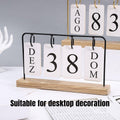Wooden Perpetual Desk Calendar with Flip Cards - Black - view 5