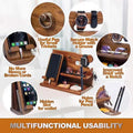 Wooden Phone Holder and Desk Organiser with Storage Compartments - view 5