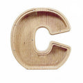 Wooden Piggy Bank Coin Saving Money Box - Letter C