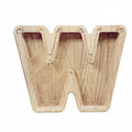 Wooden Piggy Bank Coin Saving Money Box - Letter W