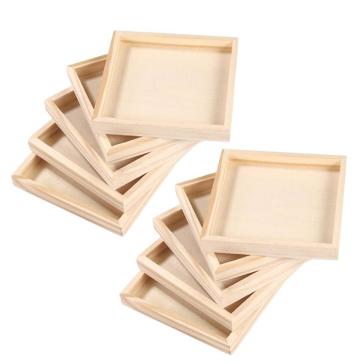 Wooden Puzzle Block Trays Educational Toy Matching Game with Solid Wood, Pack of 10 - view 2