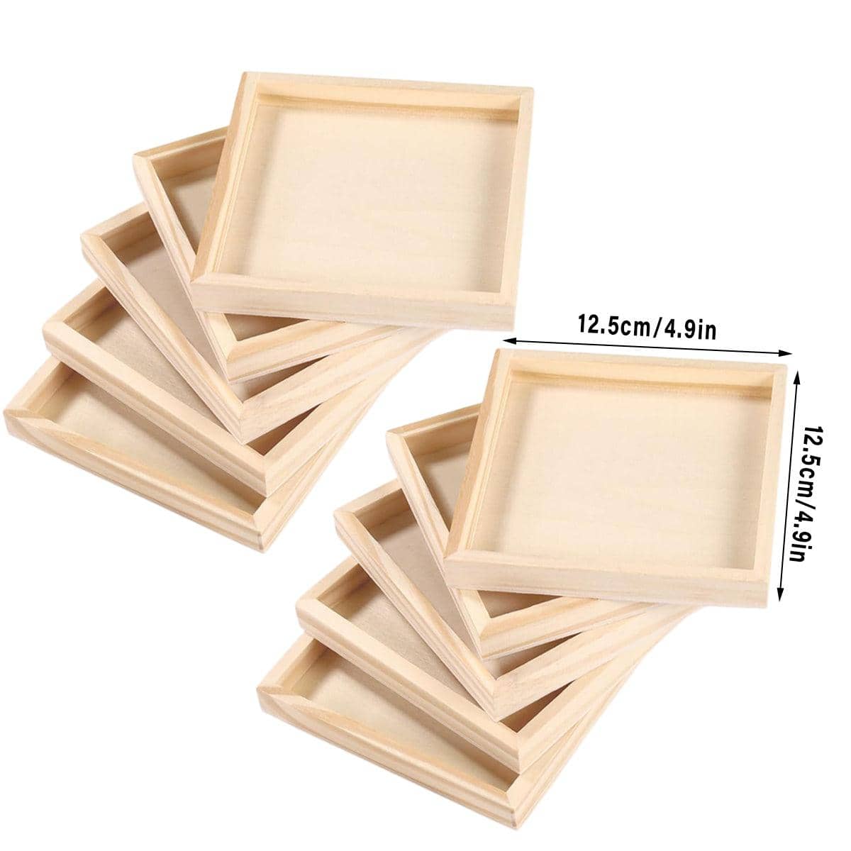 Wooden Puzzle Block Trays Educational Toy Matching Game with Solid Wood, Pack of 10 - view 3
