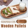 Wooden Serving Tray Set for Cakes and Snacks - Pack of 8, 29 x 10.5 cm