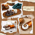 Wooden Serving Tray Set for Cakes and Snacks - Pack of 8, 29 x 10.5 cm - view 5