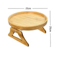 Wooden Sofa Armrest Tray with Foldable Legs, 25 cm Diameter - view 3