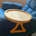 Wooden Sofa Armrest Tray with Foldable Legs, 25 cm Diameter - view 4