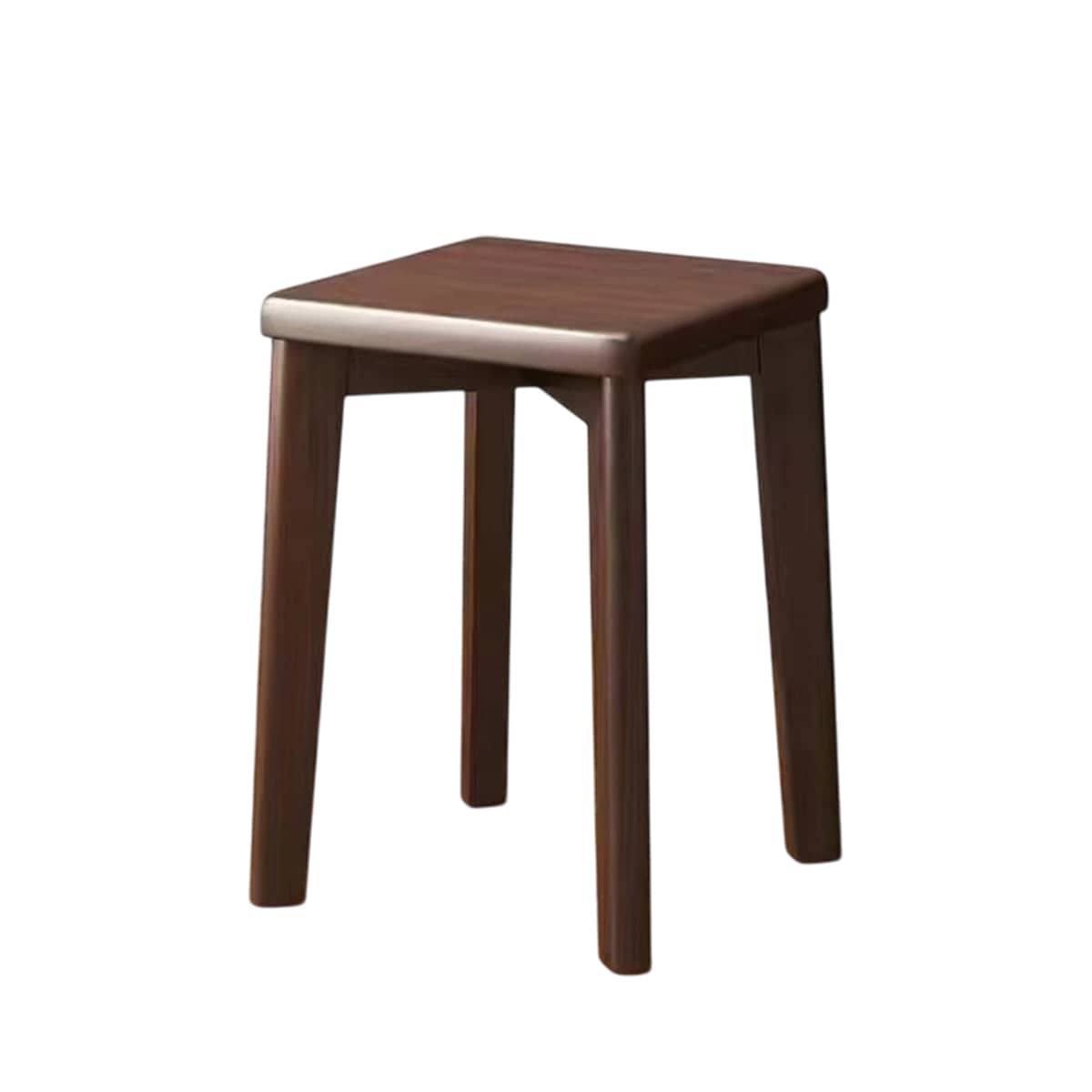 Wooden Square Bench Stool, Rounded Design, 30 x 30 x 43 cm for Garden and Patio - view 2