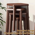 Wooden Square Bench Stool, Rounded Design, 30 x 30 x 43 cm for Garden and Patio - view 5