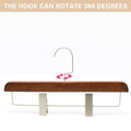 Wooden Trouser Hangers with Adjustable Clips, Pack of 10 - Dark Brown - view 5