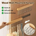 Wooden Wall Hook Rack with 8 Hooks