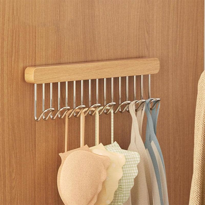 Wooden Wall Hook Rack with 8 Hooks - view 4