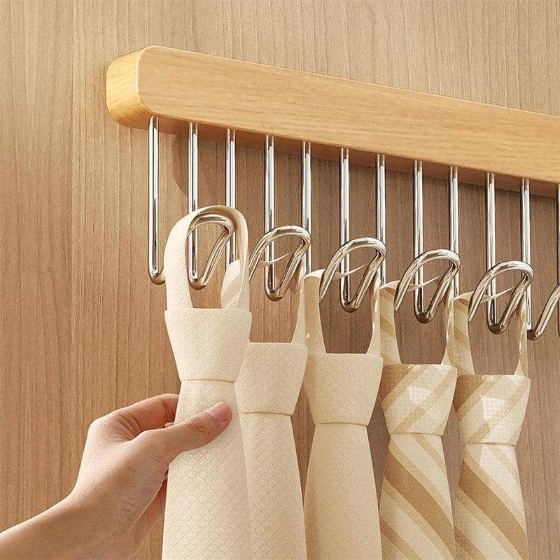 Wooden Wall Hook Rack with 8 Hooks - view 5