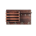 Wooden Wall Mounted Hanging Rack Storage Shelf with Hooks for Living Room Entrance - view 2