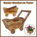 Wooden Wheelbarrow Planter with Removable Handle
