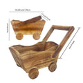 Wooden Wheelbarrow Planter with Removable Handle - view 3