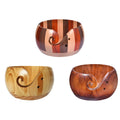 Wooden Yarn Bowl for Knitting and Crochet - Dark Brown Wood Finish, 15 cm - view 3